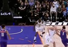 Нов скандал во НБА: Јокиќ доби брутален лакт во брадата, судиите останаа неми (Видео).
