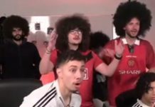 Ќе почека за шишање: Навивачот на Манчестер јунајтед мина низ пекол (Видео)