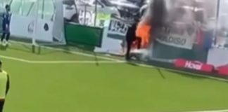 Бивш репрезентативец на Италија гаснеше пожар за време на натпревар (Видео)