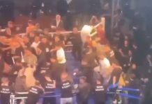 (ВИДЕО) Скандал: Навивачите влегоа во рингот, настана масовна тепачка, летаа шлаканици и столици