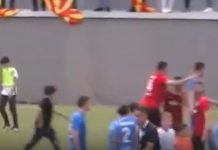 Фудбалер на Шкендија Арачиново нокаутира ривал од Брегалница (ВИДЕО)