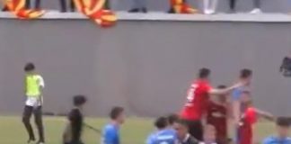 Фудбалер на Шкендија Арачиново нокаутира ривал од Брегалница (ВИДЕО)