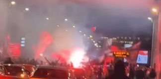 (Видео) „Комити“ вечерва го обоија Скопје во црвено-црно
