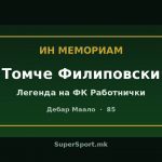 Почина Томче Филиповски - легендата на Работнички и Дебар Маало Ин мемориам Томче Филиповски - легенда на Работнички