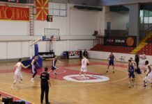 Работнички со четири победи во четири кола на врвот на Суперлигата Кошаркарски натпревар на Работнички во Скопје