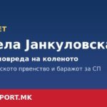 Ангела Јанкуловска со тешка повреда на коленото: левиот бек ги пропушта Европското првенство и баражот за СП Ангела Јанкуловска - тешка повреда на коленото