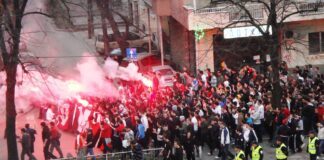 Закариќ со два гола со глава, вториот во 93тата минута, му донесе пресврт на Вардар кај Скопје, двете Шкендии без победник во Чаир Навивачите на Вардар, Комити, во Скопје